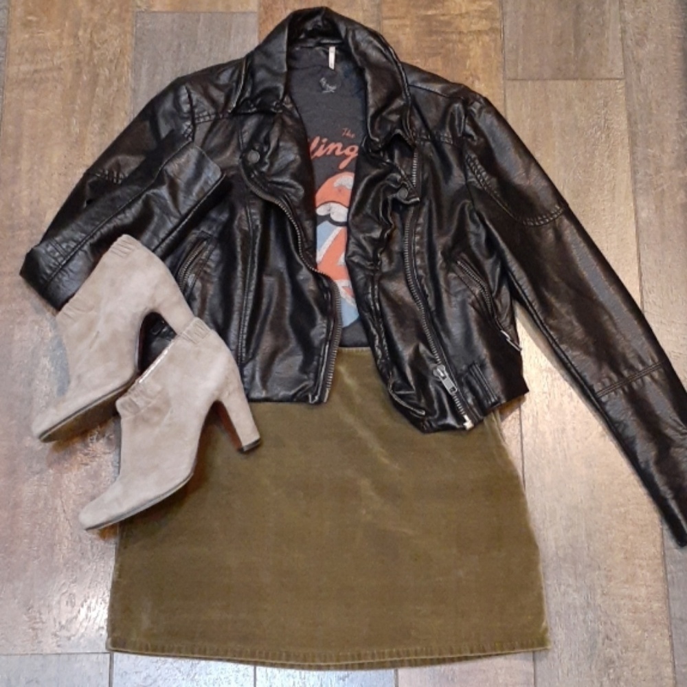 JCREW Green crushed velvet mini skirt